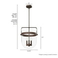 thumbnail image 6 of Hunter - Karloff 3-light Textured Rust, Medium Size Pendant Light, Dimmable, Casual Style, Urn Shaped, for Bedrooms, Dining, Living Rooms - 19829, 6 of 7