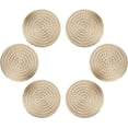 thumbnail image 1 of 12 Pieces Round PVC Coasters Coasters for Hot Coffee Cold Water (Gold, 10cm), 1 of 5