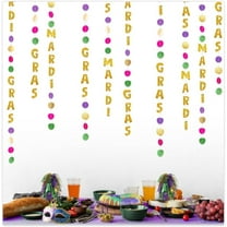 Cheerland Mardi Gras Garlands Purple Gold Green Circle Dot, 52 ft