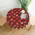 thumbnail image 5 of CurioCo 60 Inch Round Vinyl Tablecloth - Waterproof Wipeable Christmas Table Cover, Red Holiday Table Decor for Indoor & Outdoor Use, 5 of 8