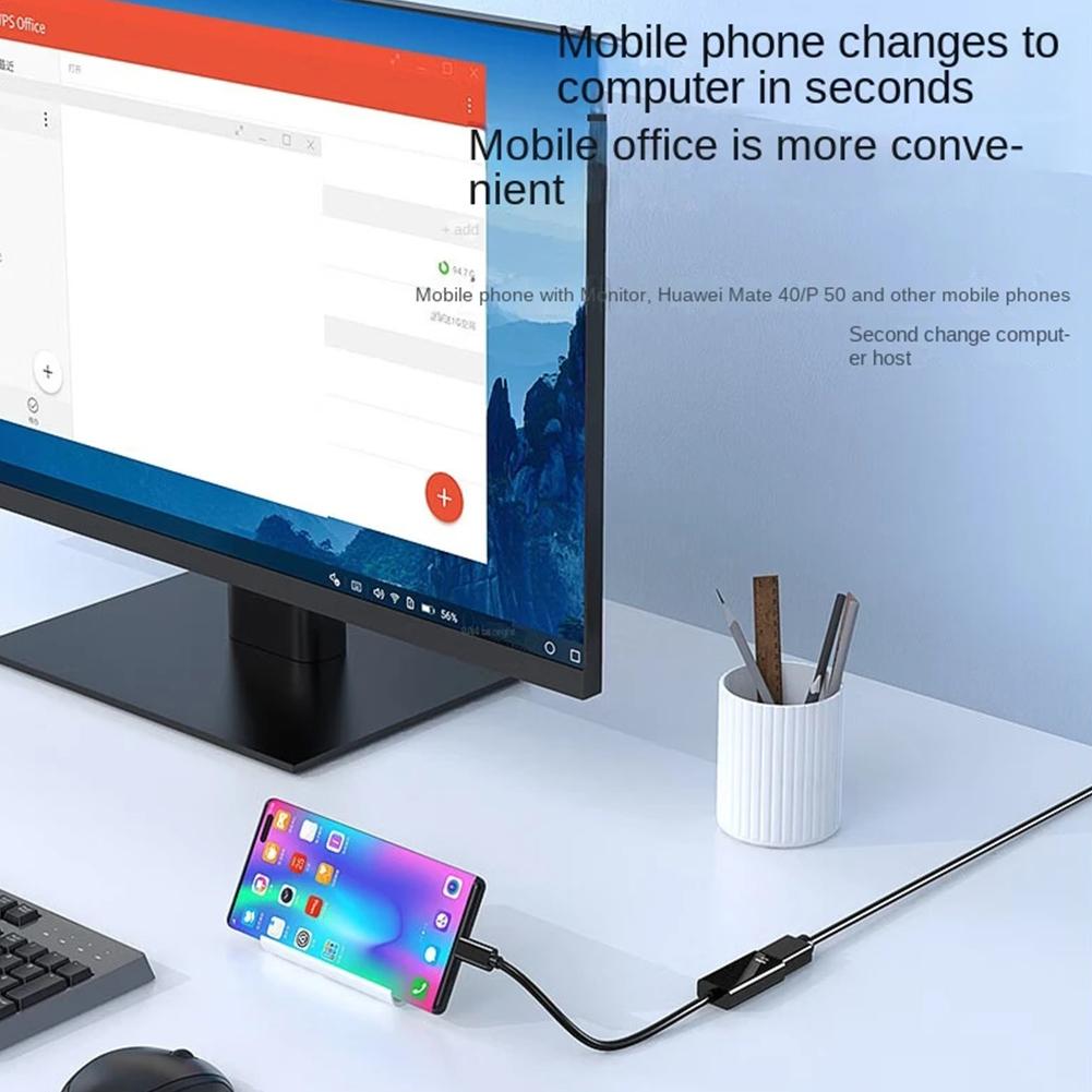 USB Type C to Female HDMI HDTV Cable 4K Adapter