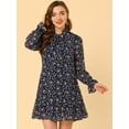 thumbnail image 2 of INSPIRE CHIC Women's Ruffle Tie Neck Casual Loose Shift Floral Dress, 2 of 5