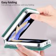 thumbnail image 4 of Dteck Card Holder Wallet Case for Samsung Galaxy Z Flip 5,Luxury Leather Hinge Protection Case Hybrid PC Back Cover with Wrist Strap for Samsung Galaxy Z Flip 5,Green, 4 of 5