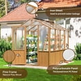 thumbnail image 3 of MUCHANT 6x8 FT Wooden Greenhouse for Outdoors, Walk-in Large Green House with Quick Setup Structure and Roof Vent for Garden Backyard, 3 of 7