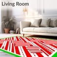 thumbnail image 2 of ODIKA 2'x3' Machine Washable Non-Slip Area Rug, Cane Stripe Festive Door Covering Sweet Design High Traffic Rug, Green, 653497, 2 of 7