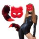 thumbnail image 2 of Protector Facial Para Adultos Protector Facial Negro Con Diseño De Animal Maquillaje Para Baile Hombres Y Mujeres Protector Facial De Simulación De Media Cara Con Llavero Colgante Con Cola Adorable, 2 of 8