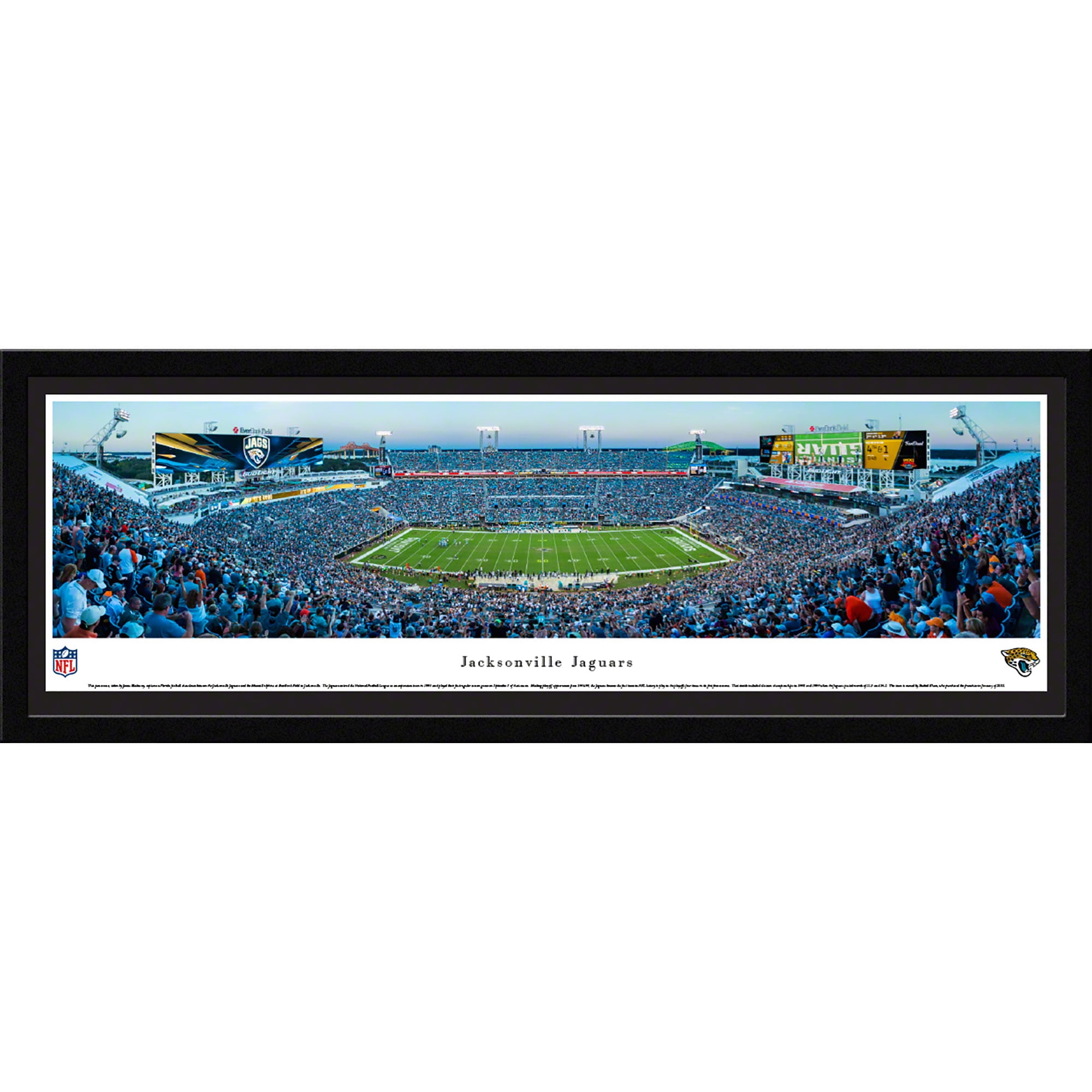 Jacksonville Jaguars 50 Yard Line At Everbank Field Blakeway Panoramas Nfl Print With Select Frame And Single Mat Walmart Com Walmart Com
