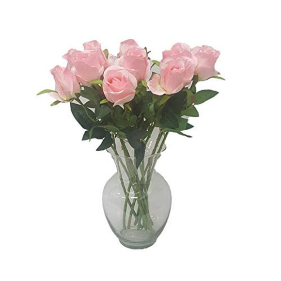 Silk Flower Garden 1 Dozen Long-Stem Rose Buds 22", Pink