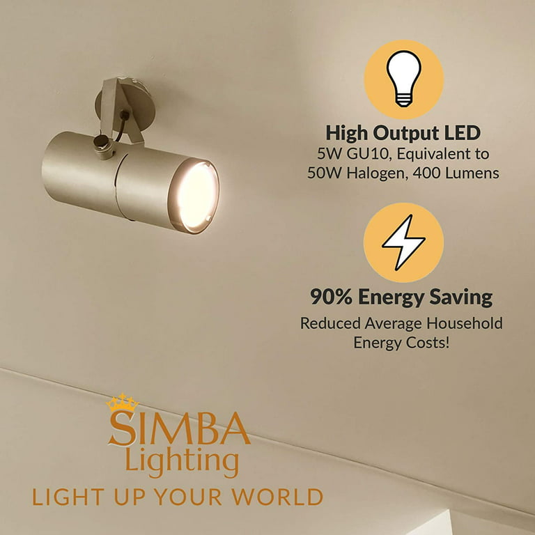 Simba Lighting LED GU10 5W 50W Replacement Spot Light Bulb 120V Twist Base  Non-Dimmable 2700K 6-Pack