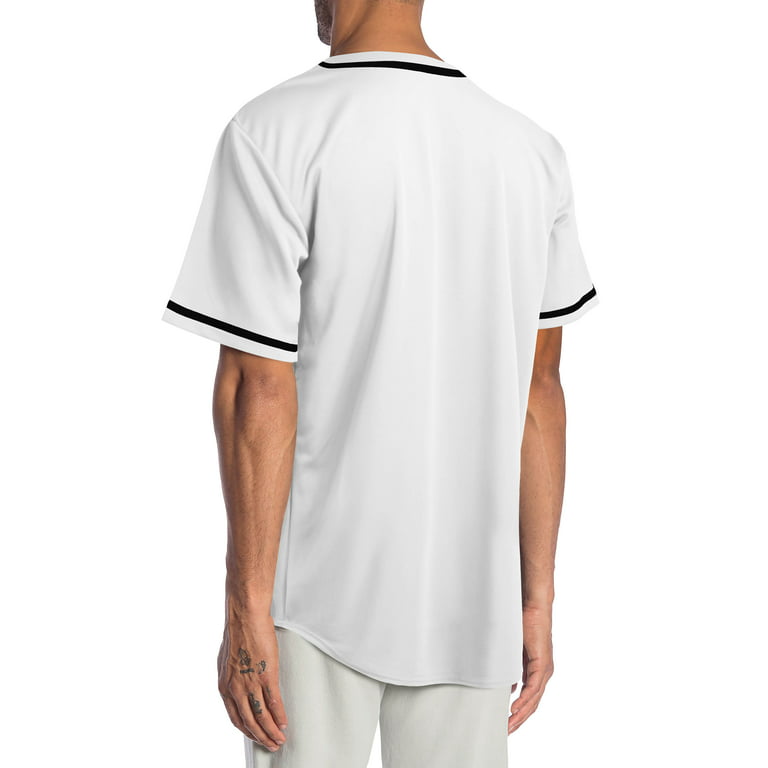 Ma Croix Mens Baseball Jersey Stripe T Shirts Plain Button Down Sports Blank  Tee 