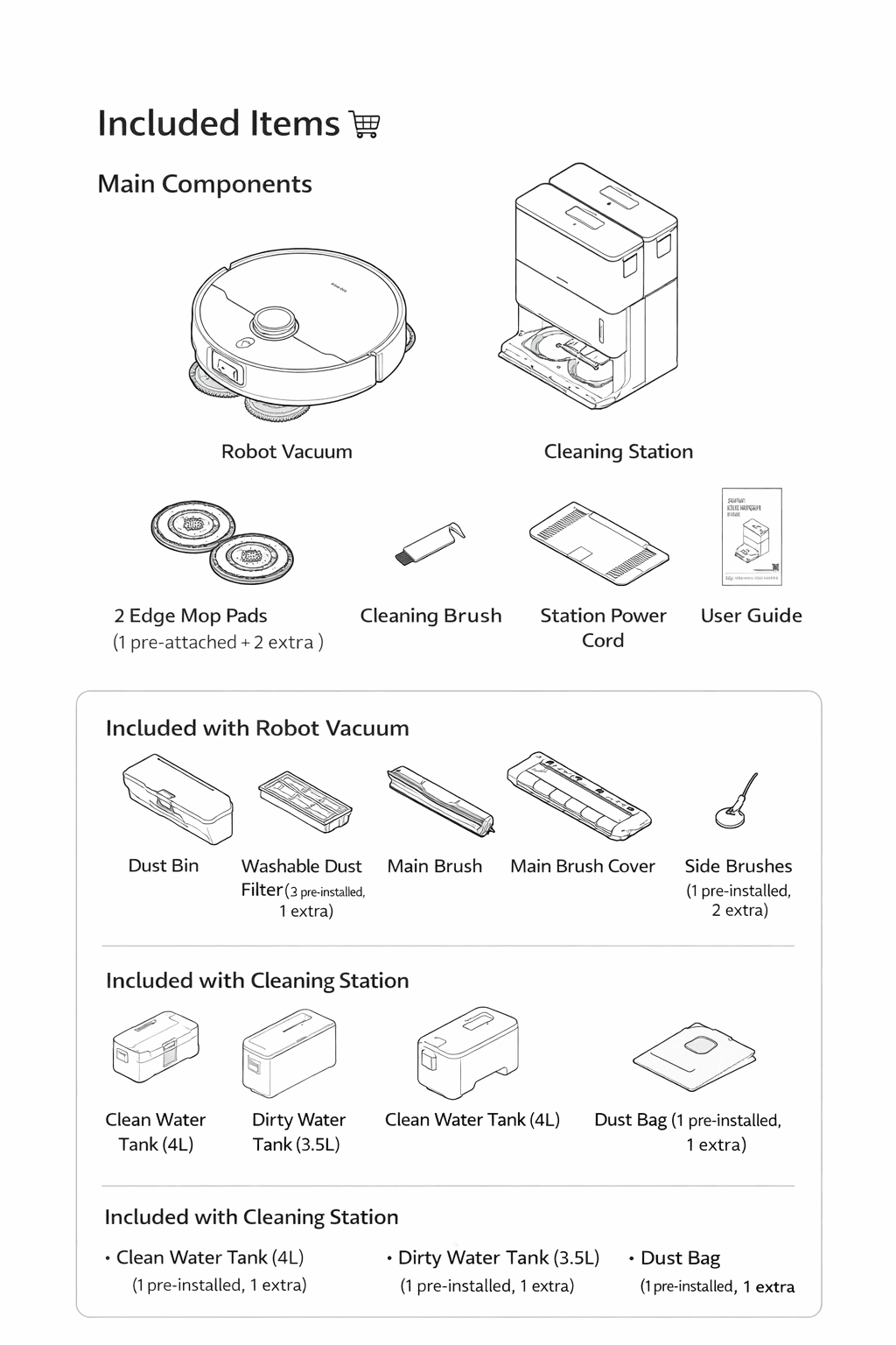 EVERYBOT Q11 AI All-in-One Robot Vacuum and Mop with Self-Emptying Dock, Smart Mapping