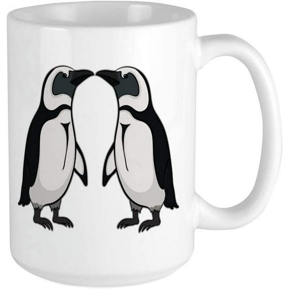 Penguin Kiss Large Mug Ceramic Coffee Mug, Tea Cup 15 oz
