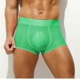 thumbnail image 2 of Swuxness Mens Seamless Breathable Stretch Briefs, Men Sport Underpants, Men's Solid Color Ice Silk Breathable Comfortable Stretch Lightweight Sports Briefs Green, XL, 2 of 5
