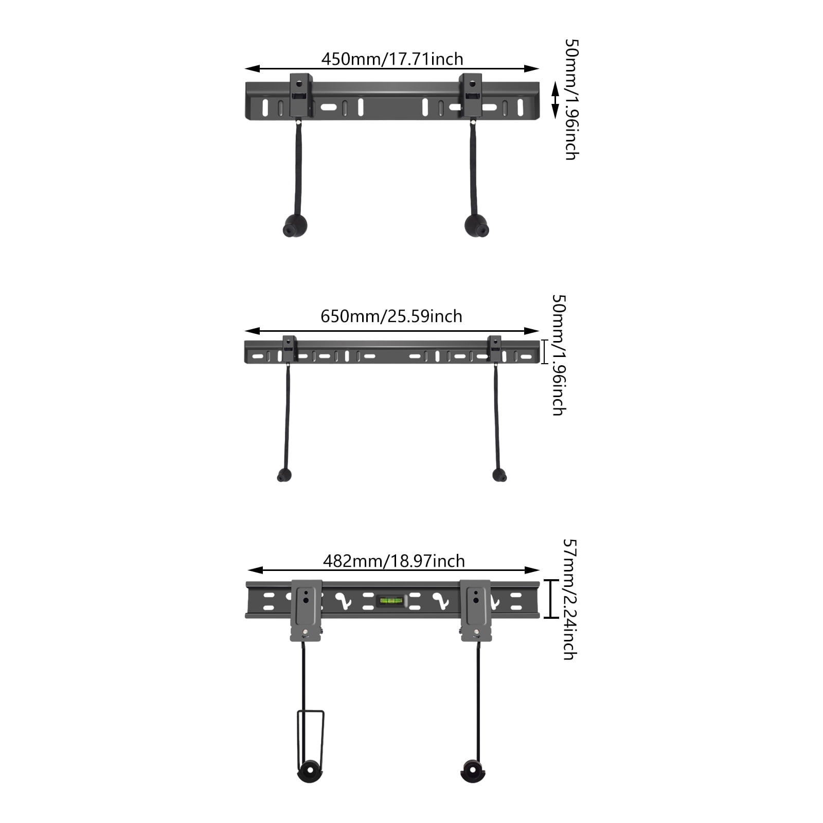 Studless Televisions Wall Mount for Flat Screen and Curveds TVs 26 to 55/60 Inches Easy Setup