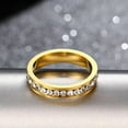 thumbnail image 3 of 4MM AAA Cz Gold Bands Women's Engagement Stainless Steel Ring Size 6/7/8/9/10/11, 3 of 5