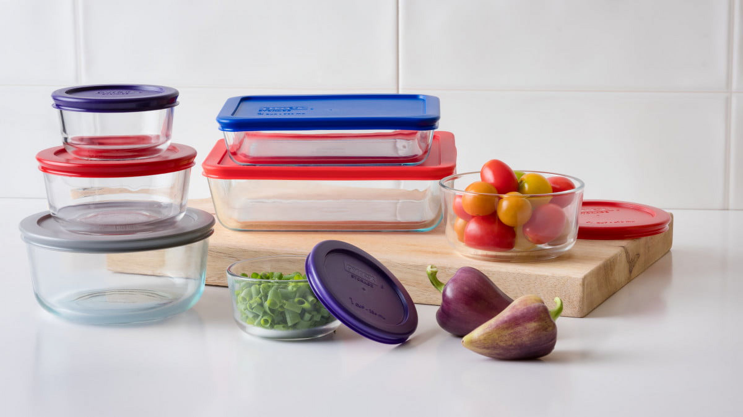 Pyrex Simply Store Glass Storage Container Set with Lids, 14 Piece - image 3 of 8