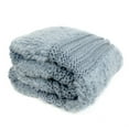 thumbnail image 4 of Your Lifestyle by Donna Sharp Plush Knit Dusty Blue Throw, 4 of 4