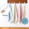thumbnail image 3 of 2 Pack Large Bath Puff Loofah Sponge With Long Handle Shower Loofah, NOGIS Bath Body Back Brush, Spa Brush for Women and Men(Green&Blue), 3 of 7