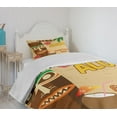 thumbnail image 4 of Ambesonne Tiki Bar Quilted Bedspread Set 2 Pcs, Old Drink, Twin Size, Multicolor, 4 of 6