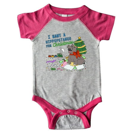 

Inktastic I Want a Hippopotamus For Christmas Gift Baby Boy or Baby Girl Bodysuit