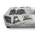thumbnail image 3 of Hunting Soft Flannel Fleece Throw Blanket, Shield Set Hunting Sports Club Emblems with Animals, Cozy Plush for Indoor and Outdoor Use, 50" x 70", Dark Blue White Brown, by Ambesonne, 3 of 6