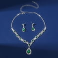 thumbnail image 4 of Crystal Bridal Wedding Jewelry Set Silver Rhinestone Necklace Earrings Bracelet Sets Formal Costume Jewelry for Women and Brides, 4 of 4