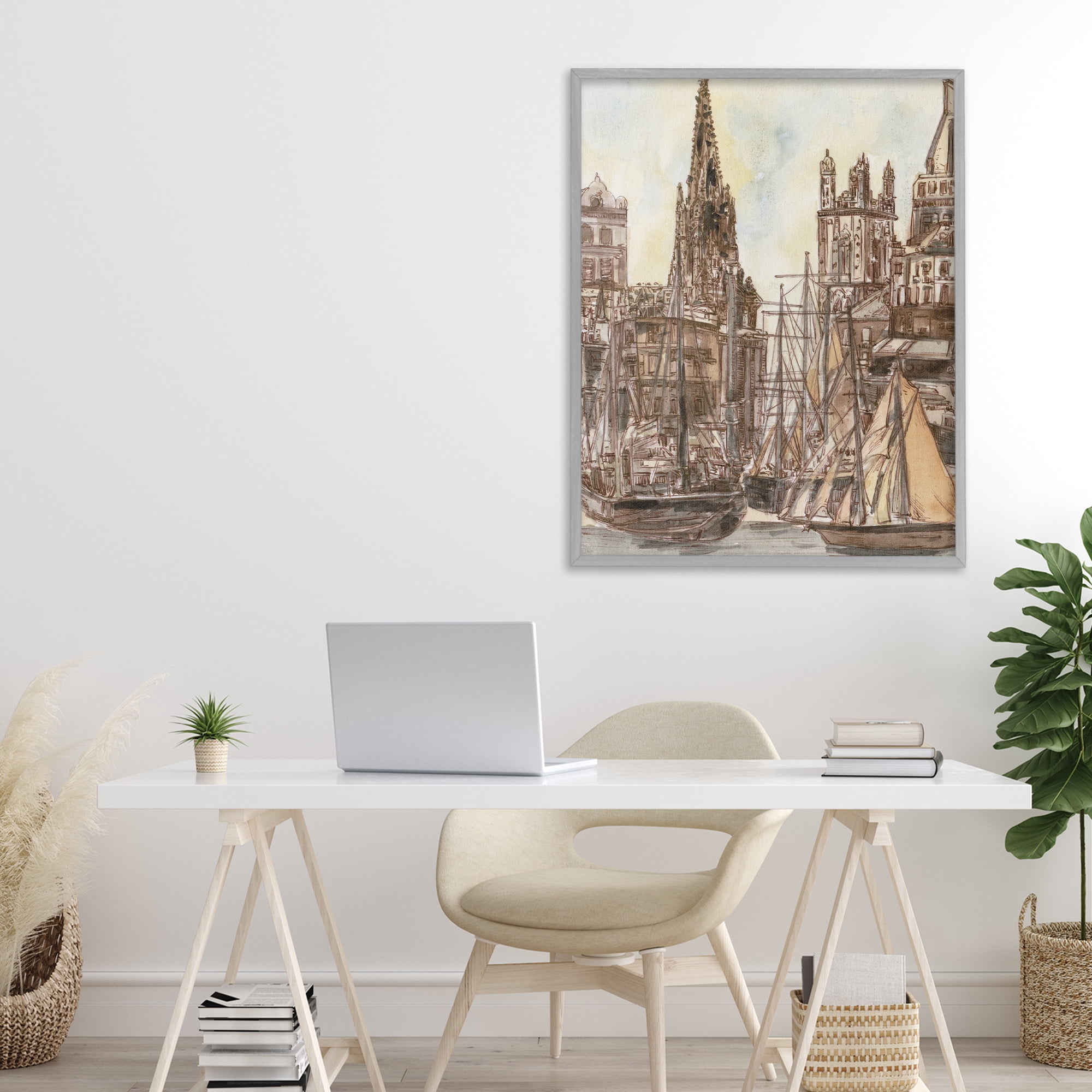 Stupell Industries Salted Remnants Harbor Gray Framed Giclee Art, design by Melissa Wang