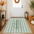 thumbnail image 5 of Happy Thanksgiving Washable Area Rug 2.7 x 5 ft Sage Green White Plaid Rustic Leaf Pumpkins Soft Non‑Slip Rugs Stain Repellent Indoor Mats for Kitchen Aisle, Foyer, Foot‑of‑Bed, Mudroom, 5 of 9