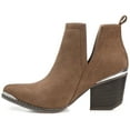 thumbnail image 3 of Journee Womens Issla Pull On Stacked Heel Booties, Widths Available, 3 of 10