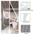thumbnail image 3 of YSTIANN Porte Moustiquaire Magnétique - Rideau en Maille Auto-Scellant Mains Libres, Design à Bande Magique Pleine Cadre, Protection Robuste pour Porte d'Entrée 32x80 Pouces s34x81 AZ78-031, 3 of 7