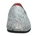 thumbnail image 4 of Santimon Leather Paillette Loafers Business Dress Shoes Glitter Slip-on Casual Shoes Silver 10.5 US, 4 of 7