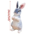 thumbnail image 3 of Darzheoy Rabbit Plush Toy, Simulation Rabbit Doll Standing Long Ear Bunny Plush Doll Stuffed Animal Toy Kids Present for Babies Bed Nursery Room Decor, 9", 3 of 3