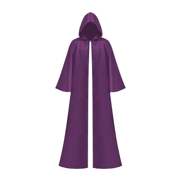 Capa con capucha para Halloween, capa de la muerte, capucha, disfraz de bruja, capa larga con capucha para club Violeta XXL