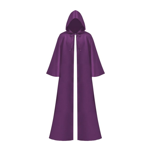 Capa de Halloween, bata, vestido gótico, capa larga con capucha, disfraz de mascarada Violeta XXL