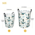 thumbnail image 3 of Susaid Anchors And Shells Print Waterproof Oxford Cloth Storage Circular Laundry Hamper BasketCapacity for Home-Small, 3 of 6