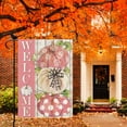thumbnail image 2 of Pink Pumpkins Garden Flag Welcome Fall Thanksgiving Day Pumpkins for Outside Party Fall Thanksgiving Day Holiday Gift for Friends Of Pink Lovers Farmhouse Decoration 12.5 x 18 Inch, 2 of 6