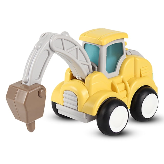 Dibujos animados de tipo empuje Ingeniería Vehículos de construcción Decoración de juguete Coches agrícolas Modelo Educación temprana Niños Niños Regalo para bebés Máquina perforadora kenally FN000742-02B
