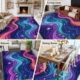 thumbnail image 6 of Neon Style Washable Living Room Rugs 5'x8', Abstract Boho Colorful Flowing Waves Low Pile Throw Large Area Rug Non-Slip Sturdy Edge Binding Carpet for Living Room Kitchen Office, 6 of 9