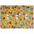 thumbnail image 1 of Metal Light Switch Plate Outlet Cover Colorful Floral Garden Wallpaper Yellow ROS038, 1 of 13