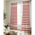 thumbnail image 5 of Western Texas Star Retro Sheer Curtains 63 Inch Length 2 Panels Set for Living Room/Bedroom, Country Vintage Red Beige Plaid Kitchen Curtains Grommet Semi-Sheer Curtains Window Treatments 42"x63"x2, 5 of 7