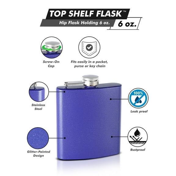 6oz Glitter-Paint Flasks, Purple