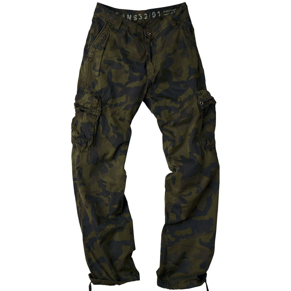 Stone Touch Jeans - StoneTouch Men's Military-Style Cargo Camo Olive ...