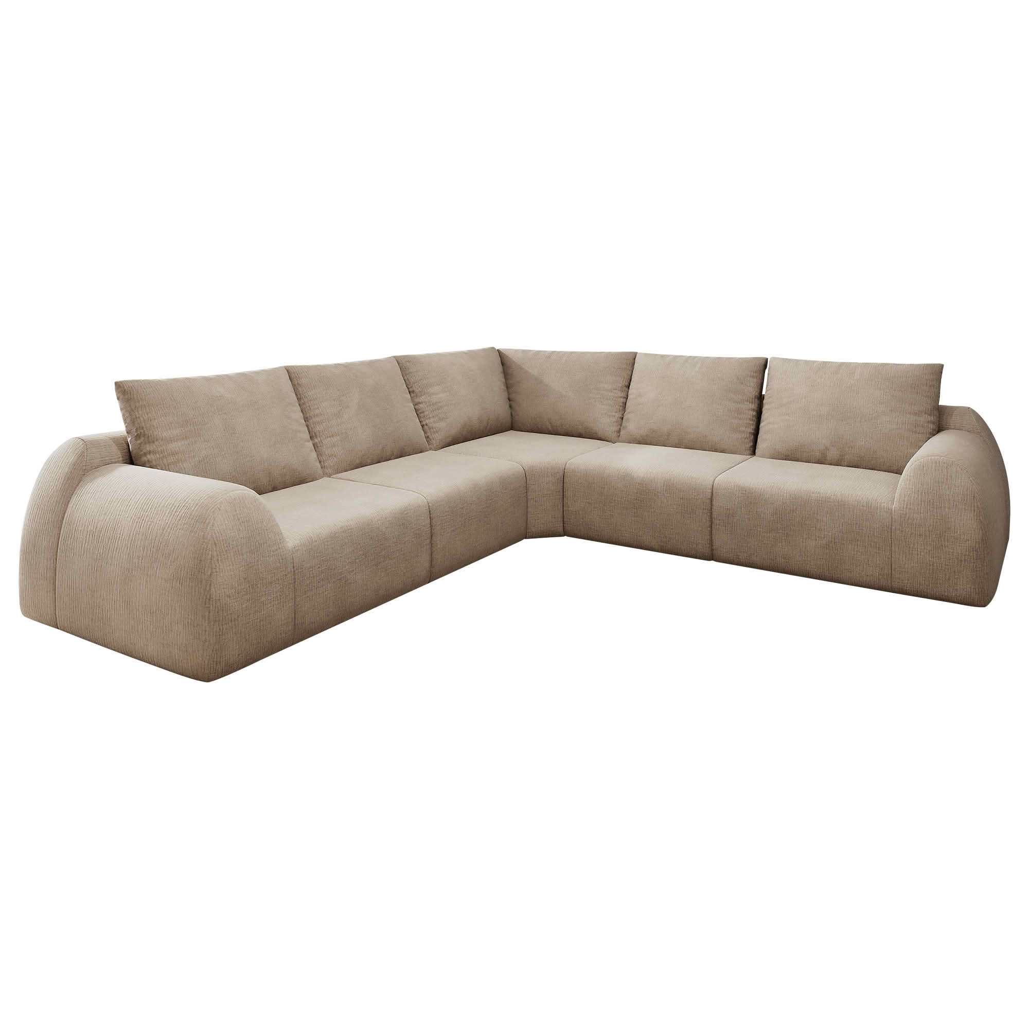 MAYEERTY 105" V Shaped Modular Cloud Sectional Sofa, 5 Seats Vacuum Compressed Chenille Couch, No Assembly Required Oversized Fabric Sofa