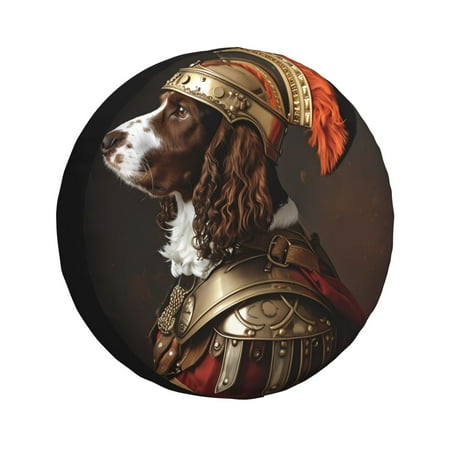 Gaeub Medieval Knight Dog 14-17in Tire Cover Spare Tire Cover for Camper Caravan Trailer Car Truck SUV Jeep-15 inch