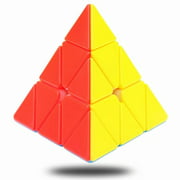 Barka Ave Pyramid Cube Stickerless Speed Cube 3x3x3 Pyraminx Rubix Cube Triangle Magic Cube Puzzle Toys
