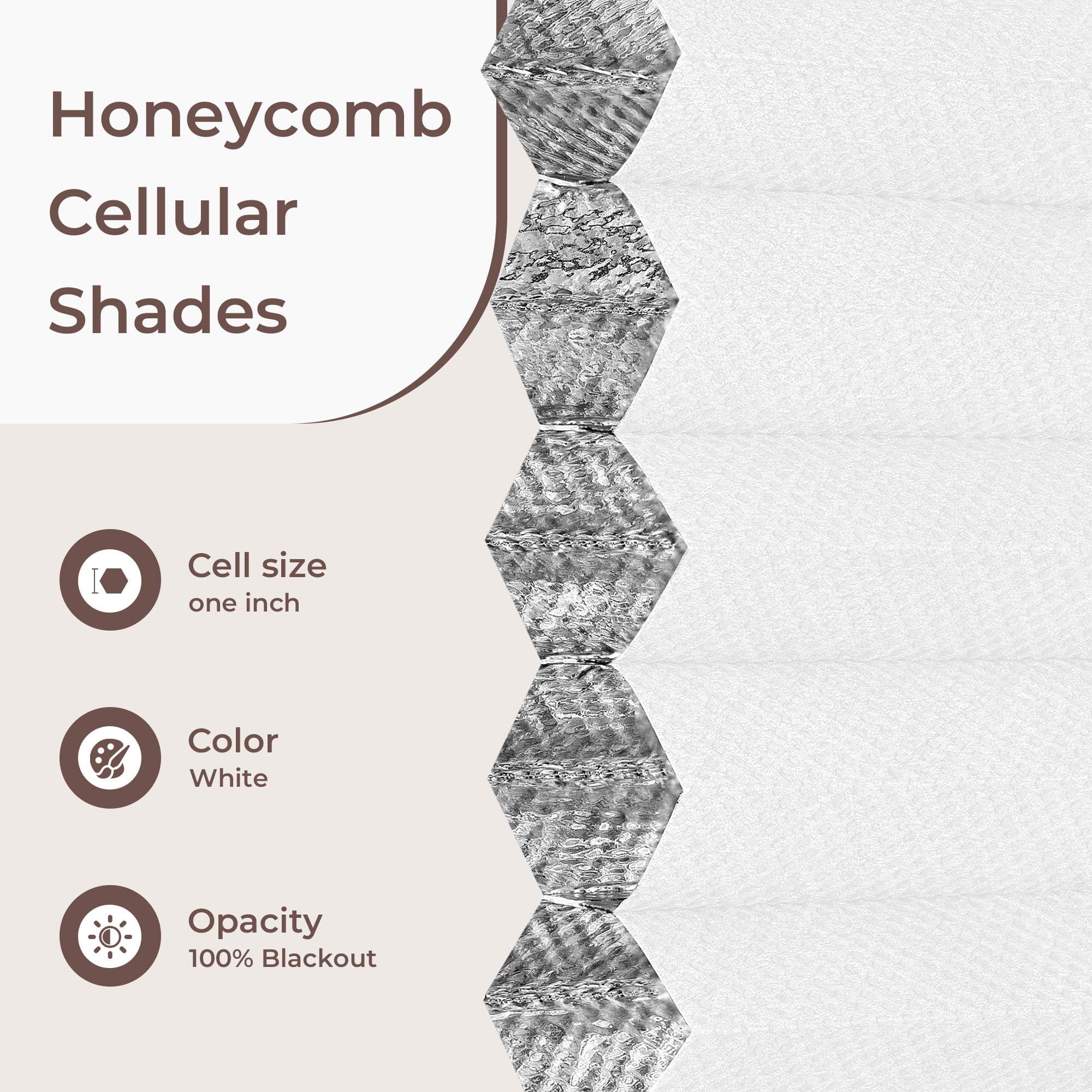 Allesin Zen Cordless Blackout Cellular Shades,Blackout Light Blocking Thermal Insulation Blinds for Windows White, 24" x 36"