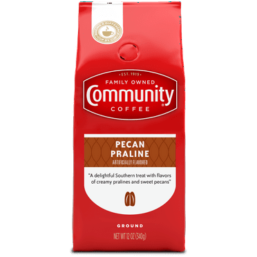 Community Coffee Pecan Praline Medium Roast Ground 12 oz Gable Top