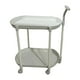 thumbnail image 2 of Carrito de servicio moderno que ahorra espacio con estantes dobles abiertos, decoración, regalos, estante para refrigerios Blanco, 2 of 9