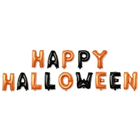 Fancyleo 2019 New Happy Halloween Letters Aluminum Foil Balloons Set Halloween Party Decoration Air Balloons