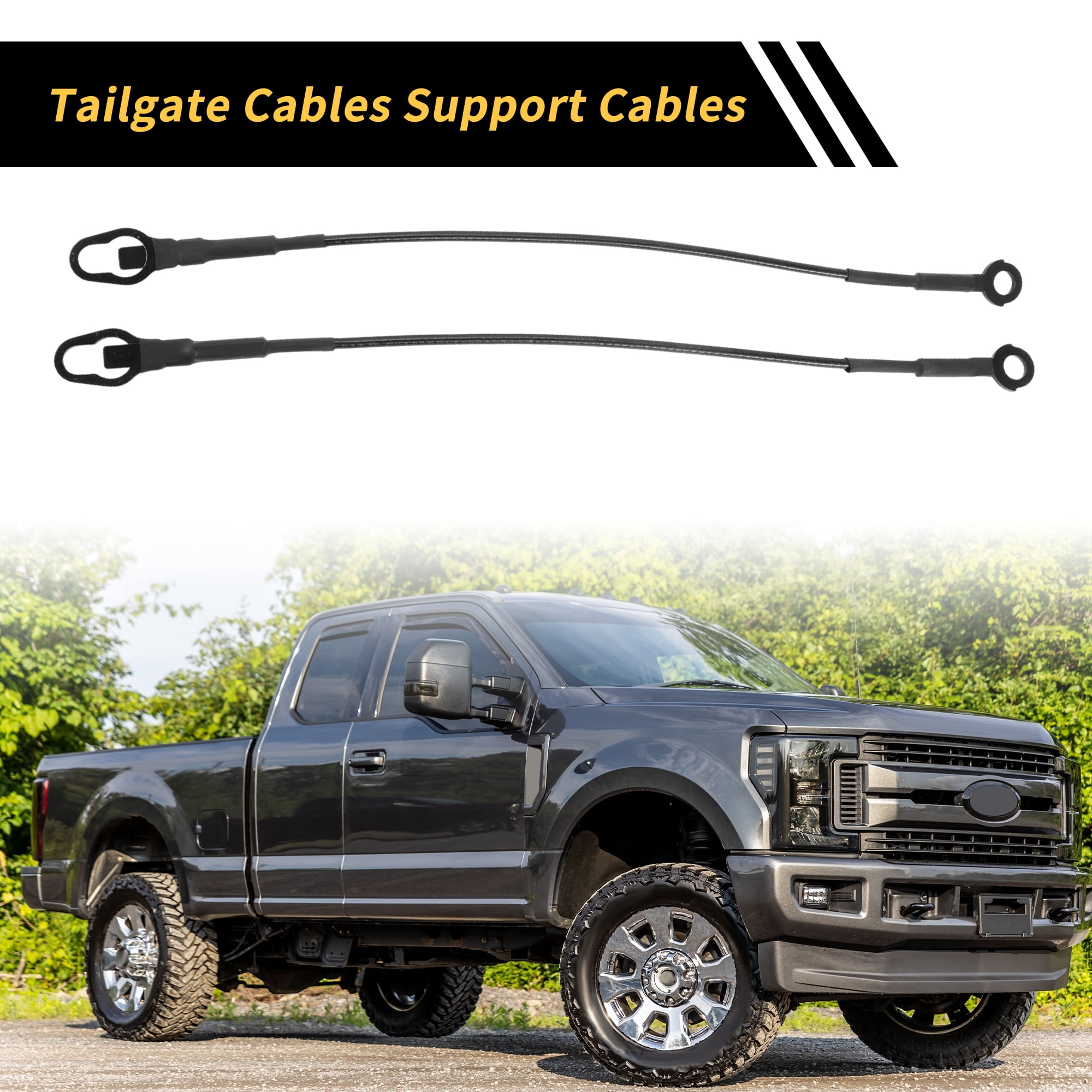 Unique Bargains Tailgate Support Cables for Ford F-150 F-250 1987-1997 Lift Gate Straps